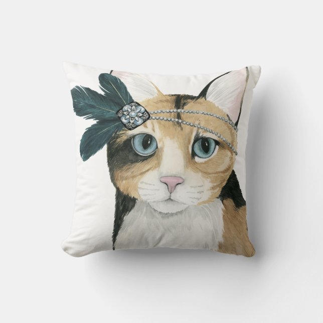 Coussin Downton Cat | Bejeweled With Feathers (Recto)