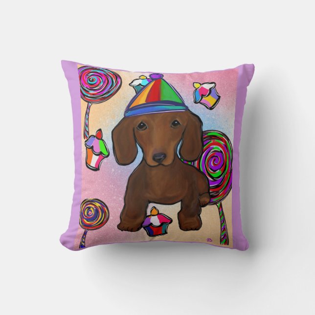Coussin Doxie rouge (Recto)