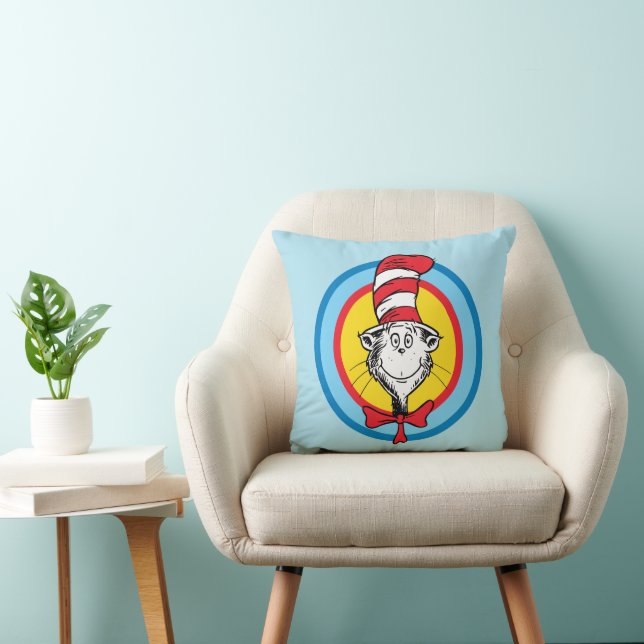 Coussin Dr Seuss | Chat dans le graphique de la tête du Ca (Chaise)