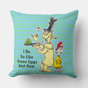 Coussin Dr Seuss  Oeufs verts et jambon  Ami et Sam-I-Am