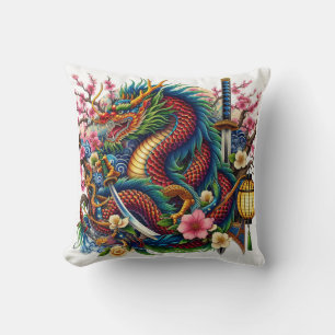 Coussin dragon chinois