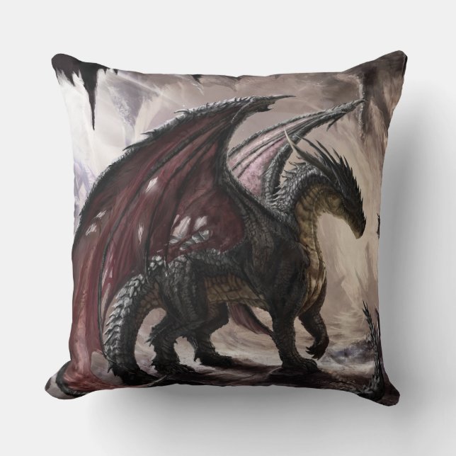 Coussin Dragon Dans La Grotte (Recto)