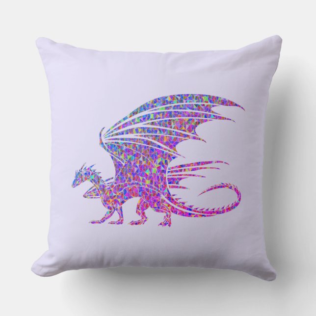 Coussin Dragon de mosaïque Extraordinaire (Recto)