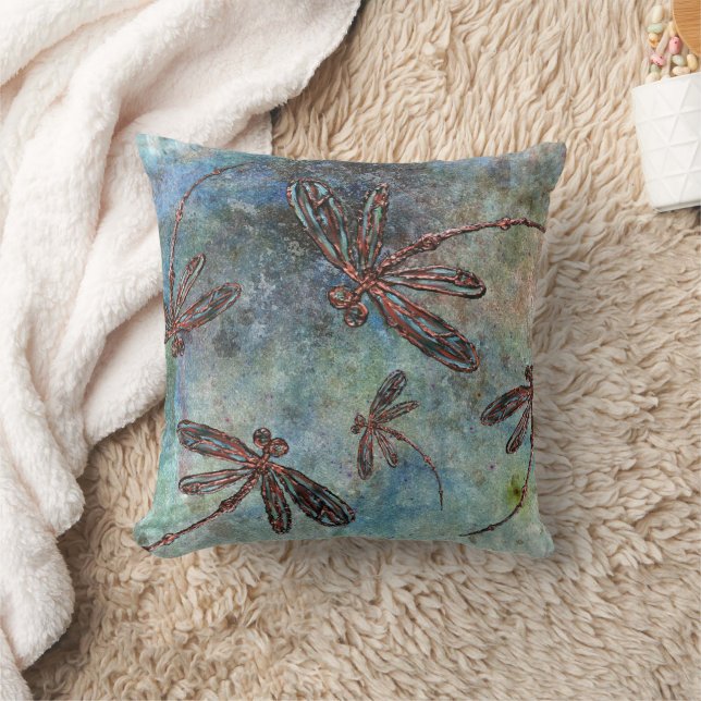 Coussin Dragonflies de bronze à pointe Magique Ciel (Couverture)