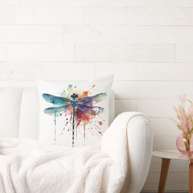 Coussin Dragonfly à l'aquarelle (Canapé)