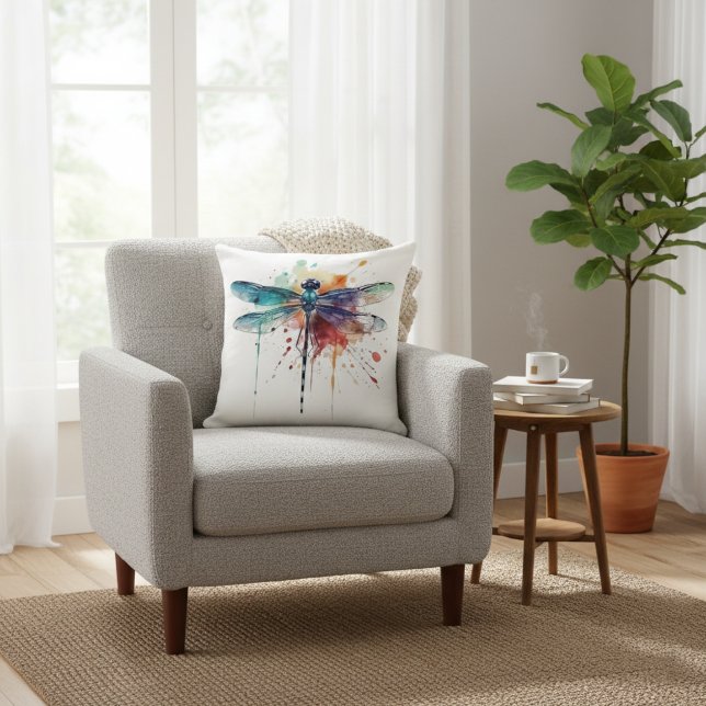 Coussin Dragonfly à l'aquarelle (Créateur téléchargé)