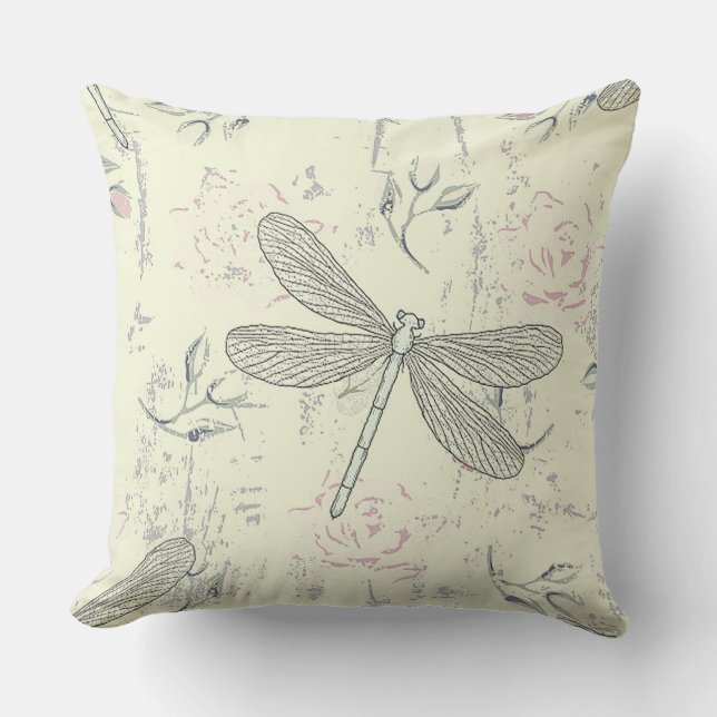 Coussin Dragonfly citron doux (Recto)