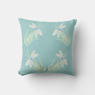 Coussin Dragonfly originale en bleu et vert