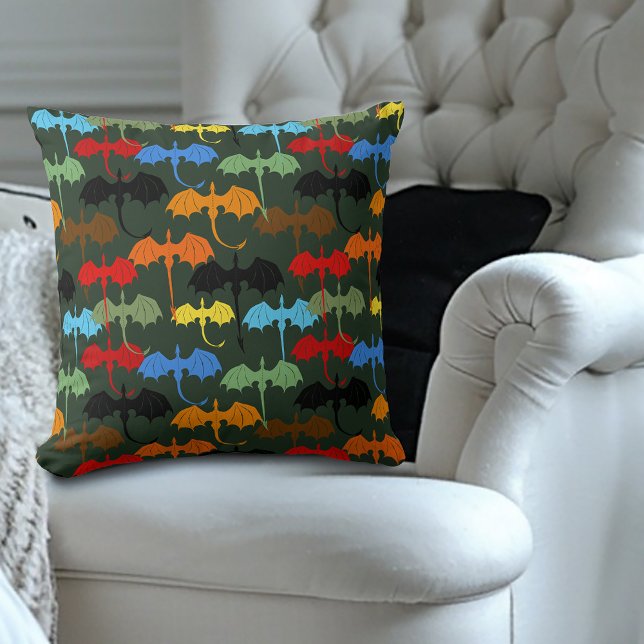Coussin Dragons Green Flight Imaginaire (Créateur téléchargé)