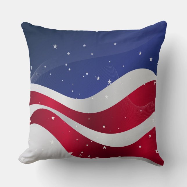 Coussin Drapeau Abstrait américain Stars & Stripes (Recto)