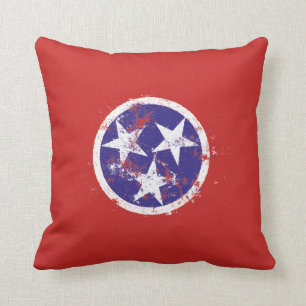 Coussin Drapeau affligé d'état du Tennessee