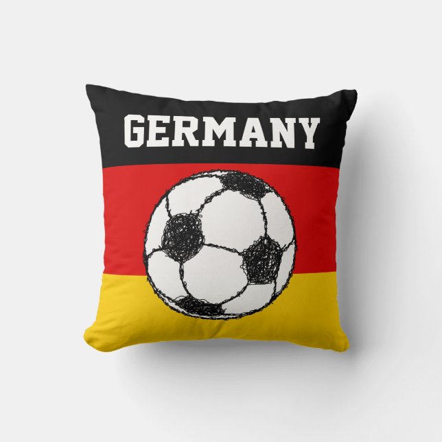 Coussin Drapeau allemand avec football (Recto)