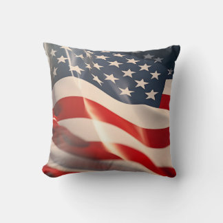 Coussin drapeau américain du 4 juillet vague fête de l'ind