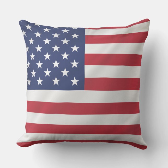 Coussin Drapeau américain moderne USA juillet 4 juillet Dé (Recto)