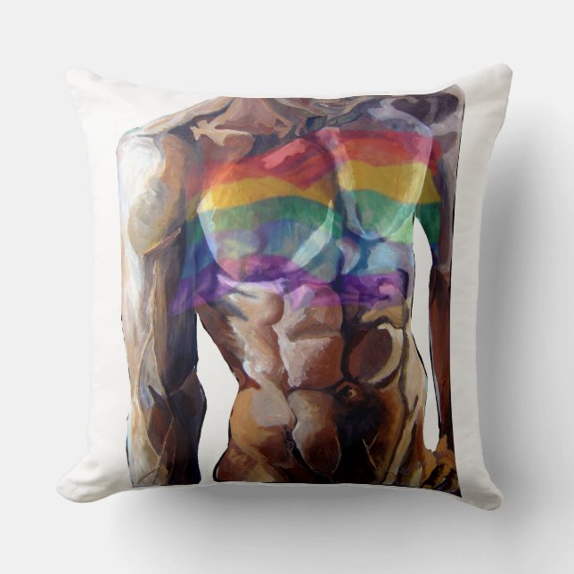 Coussin Drapeau arc-en-ciel  (Recto)
