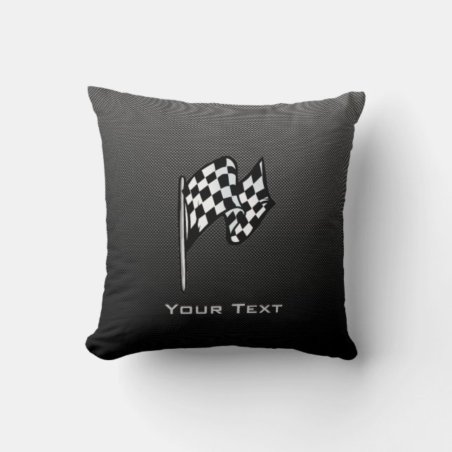 Coussin Drapeau Checkered de sembler de fibre de carbone (Recto)