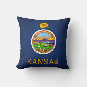 Coussin Drapeau cool De L'État Du Kansas
