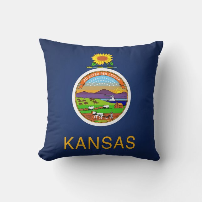 Coussin Drapeau cool De L'État Du Kansas (Recto)