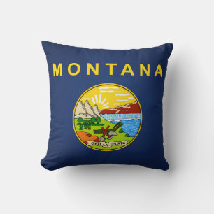 Coussin Drapeau cool De L'État Du Montana