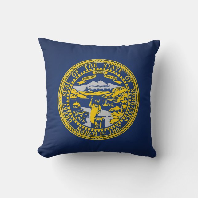 Coussin Drapeau cool De L'État Du Nebraska (Recto)