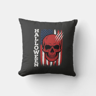 Coussin Drapeau crâne Halloween Vector Design_1