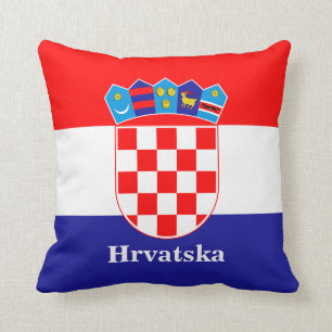 Coussin Drapeau Croate Avec Texte Personnalisé