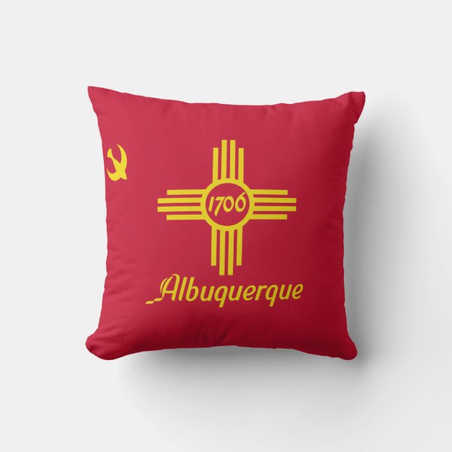 Coussin Drapeau d'Albuquerque, Nouveau-Mexique Jeu d'oreil (Recto)
