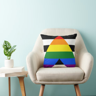 Coussin Drapeau d'allié straight de SlipperyJoe, arc-en-ci