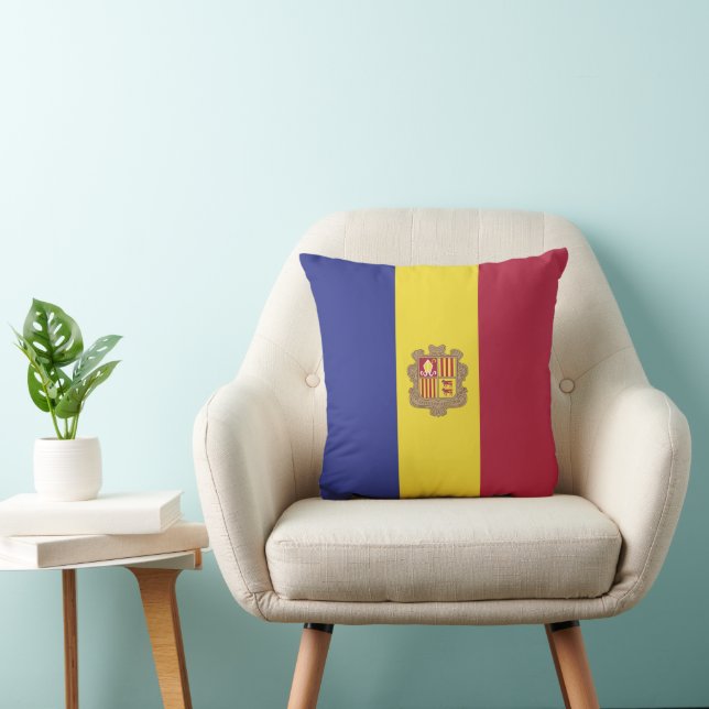 Coussin drapeau d'Andorre (Chaise)