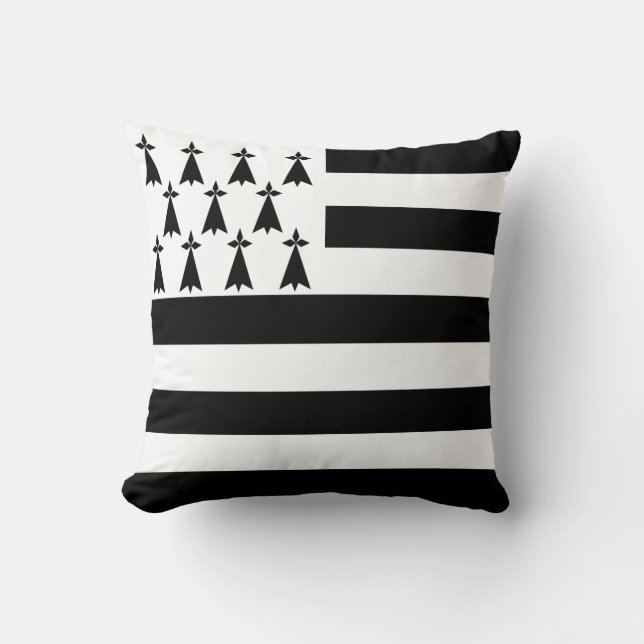Coussin Drapeau de Bretagne patriotique (Recto)