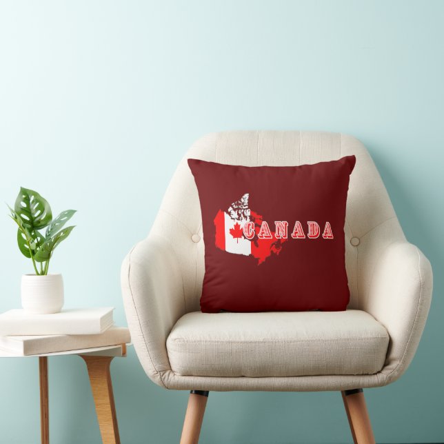 Coussin Drapeau de carte de script Canada canadien simple  (Chaise)