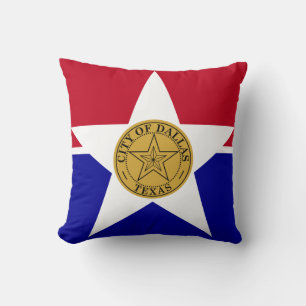 Coussin Drapeau de Dallas, Texas Throw Pillow