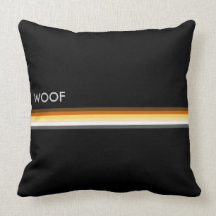 Coussin Drapeau de fierté Gay Bear WOOF Masculin et Élégan