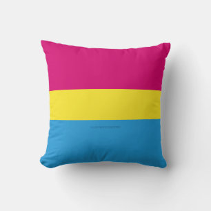 Coussin drapeau de fierté pansexuelle SlipperyJoe rose amb