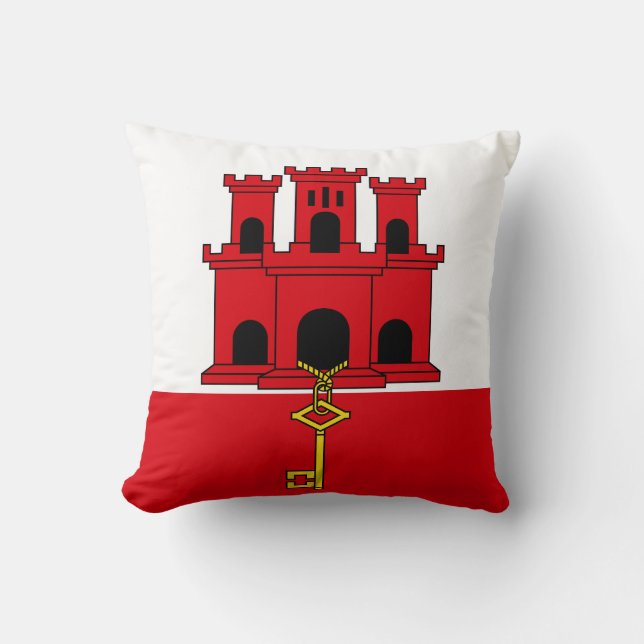 Coussin Drapeau de Gibraltar (Recto)