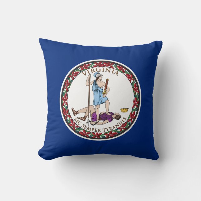 Coussin Drapeau de l'État de Virginie (Recto)