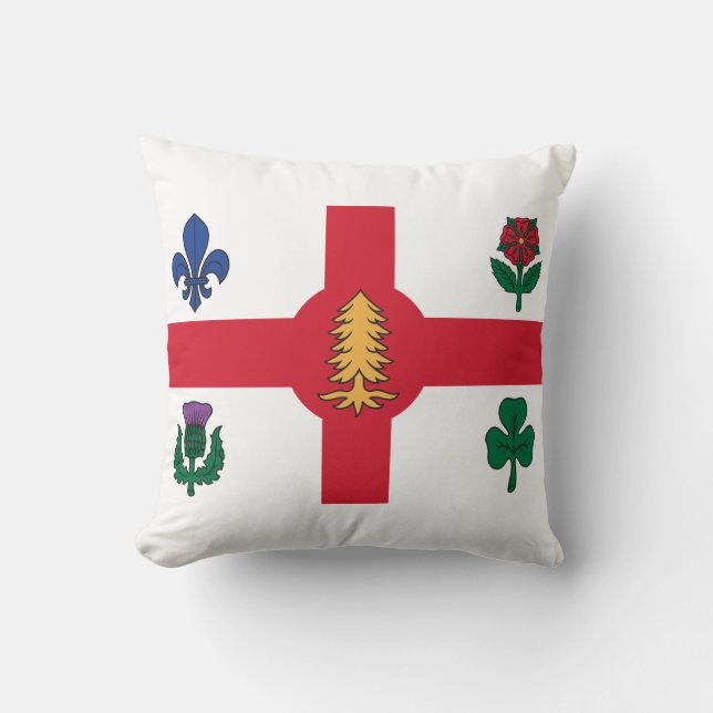 Coussin Drapeau de Montréal (Québec) (Recto)