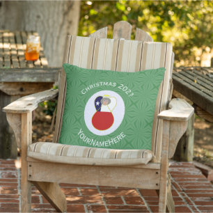 Coussin Drapeau de Noël personnalisé Abuela Angel Chili 