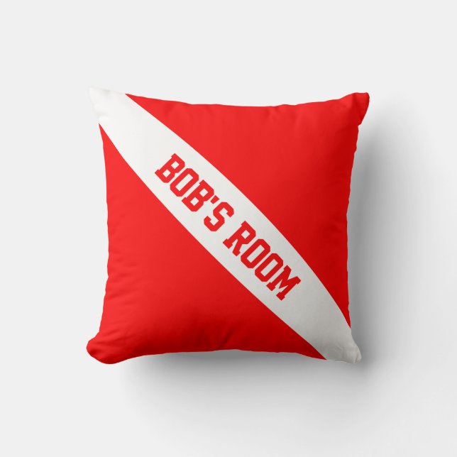 Coussin Drapeau de Plongeur en Bas Votre Texte (Recto)