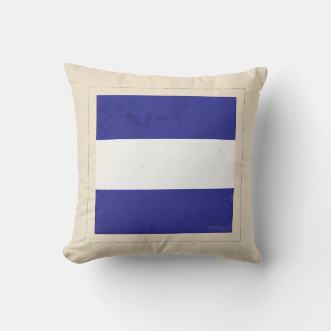 Coussin Drapeau de signal nautique de la lettre "J" (Recto)