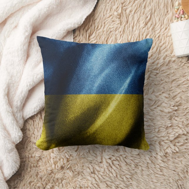 Coussin Drapeau de soie ukrainien (Couverture)