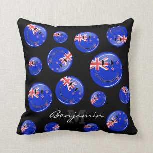 Coussin Drapeau de sourire de la Nouvelle Zélande