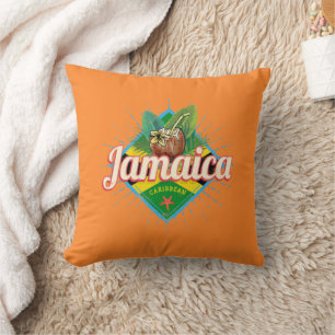Coussin Drapeau des Caraïbes de la Jamaïque vacances vinta
