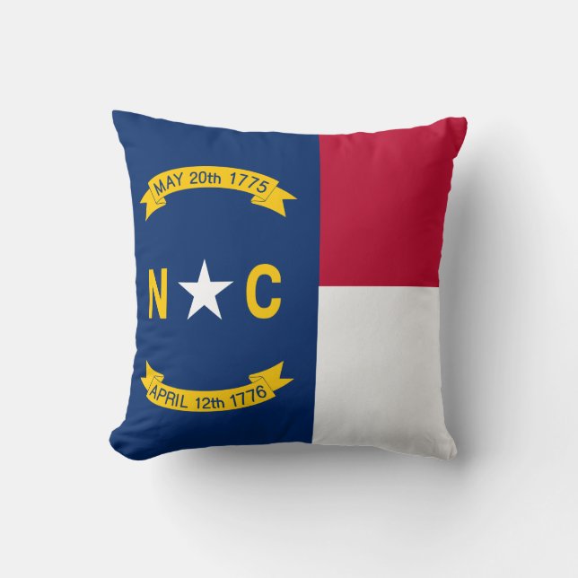 Coussin Drapeau d'état de la Caroline du Nord (Recto)