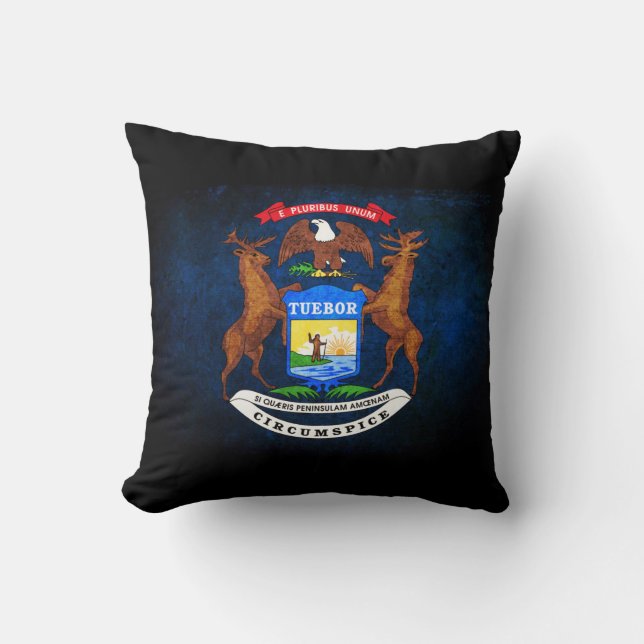 Coussin Drapeau d'État du Michigan (Recto)