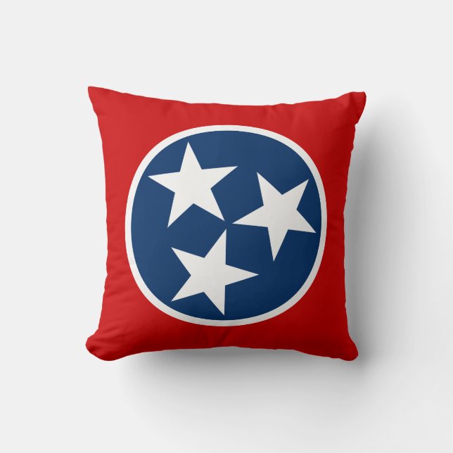 Coussin Drapeau d'état du Tennessee Bleu Blancs étoiles (Recto)