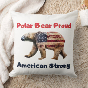 Coussin Drapeau d'ours polaire Amérique