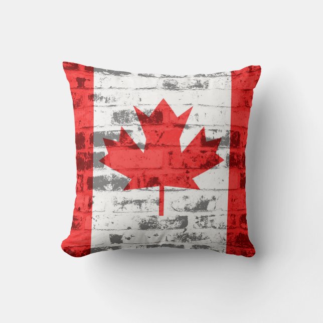 Coussin Drapeau du Canada Vintage (Recto)