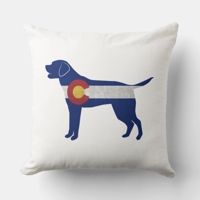 Coussin Drapeau du Labrador Retriever Chien Colorado Silho (Recto)