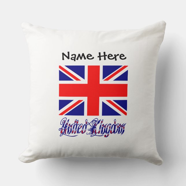 Coussin Drapeau du Royaume-Uni et du Royaume-Uni personnal (Recto)